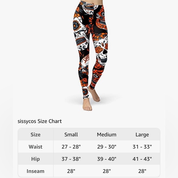 Sissycos Women's Sugar Skull Leggings Buttery Soft Print - Picture 6 of 6